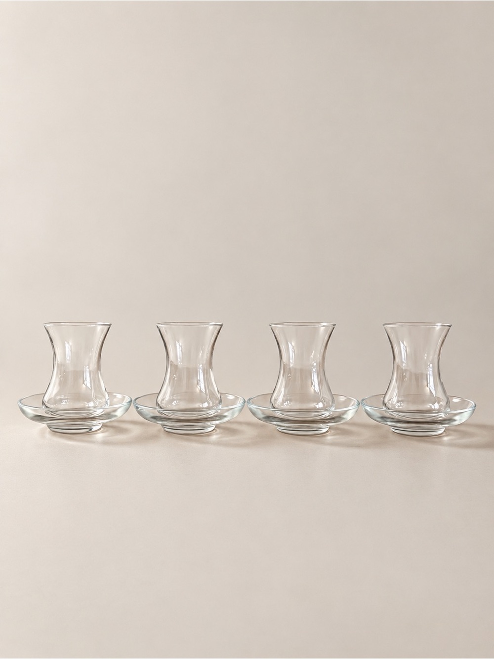 Turkish Tea Glasses & Saucers Set of 4 Grand Bazaar Istanbul - New